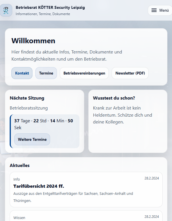 Screenshot Projekt Betriebsrat
